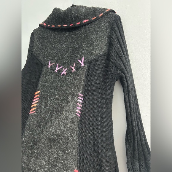 Felicity wool mohair cardigan unique embroidered sweater vintage - Picture 4 of 10